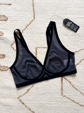 EBY NWT Black Sheer Bralette Large L